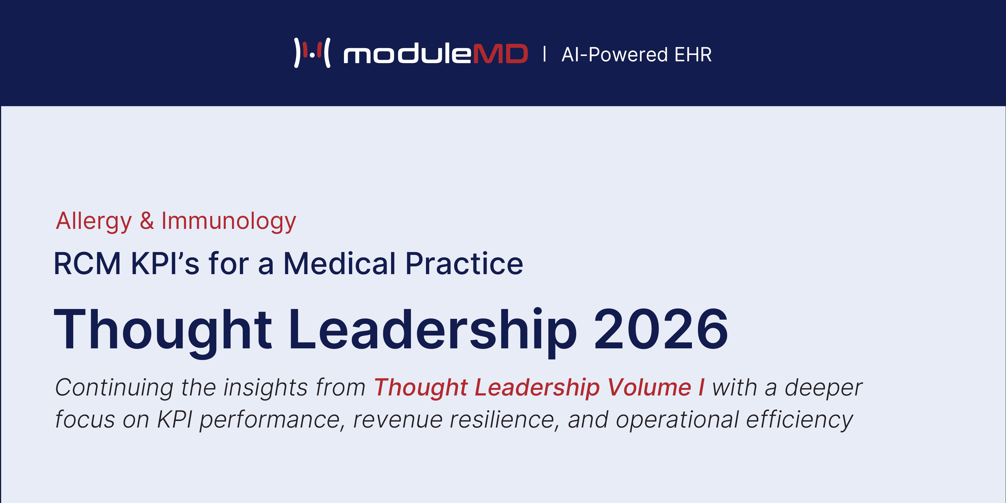 Allergy and Immunology revenue cycle management KPIs and benchmarks for medical practices in 2026 